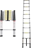 TRAGBARE ALUMINIUM: Teleskopleiter mit ausziehbarem design, sehr leicht zu transportieren und zu verstauen, einfache Bedienung, eine ideale Mulitifunktionsleiter.