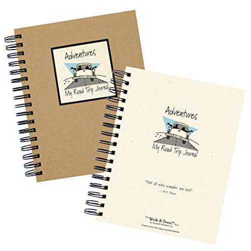 Journals Unlimited "Write It Down!" Series Guided Journal, Adventure, My Road Trip Journal, With A Kraft Hard Cover, Made Of Recycled Materials, 7.5"X 9" #TOP6