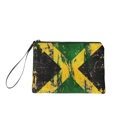 Jamaica Theme 3pcs Men’s Wallet Card Holder Coin Purse,Jamaican Flag Print Slim Wallet for Men,Minimalist Man Wallet Multicolor 7'×5'×1'4