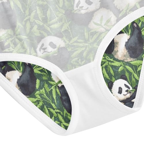 ZZKKO Panda Bamboo Green Girls Underwear Toddler Panties for Girls Comfort Brief Size 2-8T4