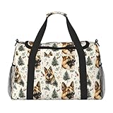 Caractéristiques de rangement bien pensées : en plus du compartiment principal spacieux, le sac de voyage mignon imprimé berger allemand comprend une poche intérieure zippée pour sécuriser les petits articles et deux poches latérales renforcées en maille parfaite pour les bouteilles, les boissons ou les essentiels d'accès rapide