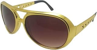 JBINNGROUSE 50’s, 60’s Style Sunglasses for Halloween Party Costume Rockstar Accessories, Gold Celebrity Sunglasses for wo...