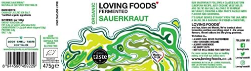 Loving Foods Award-Winning *Organic & Made in the UK* Sauerkraut & Kimchi Mixed Case (475g) Raw, Unpasteurised & Bursting with Beneficial Live Bacteria (6 x Jars - Mixed Case)