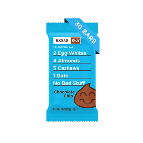 RXBAR Kids Real Food Protein Bar, Chocolate Chip, Gluten Free, 1.16oz Bars, 30