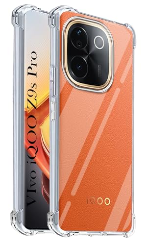 Image of Jkobi Shockproof Crystal-Clear Back Cover for Vivo iQOO Z9s Pro (Anti Yellow Case | Drop & Camera Protection | Hard Polycarbonate)