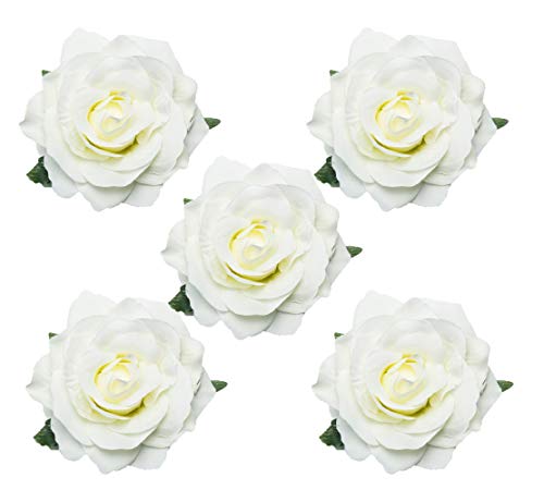 5 Pcs Big Rose Flower Hair Clips Brooch Pins Accessories for Women Girl
