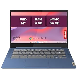 Lenovo IdeaPad Slim 3 Chromebook 14M868 - Ordinateur Portable 14'' FHD (MediaTek Kompanio 520, RAM 4Go, SSD 64Go, Arm Mali-G52 2EE MC2 GPU, Chrome OS) Clavier AZERTY Français - Bleu