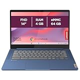 Lenovo IdeaPad Slim 3 Chrome 14M868 - Ordinateur Portable 14'' FHD (MediaTek Kompanio 520, RAM 4Go, SSD 64Go, Arm Mali-G52 2EE MC2 GPU, Chrome OS) Clavier AZERTY Français - Bleu