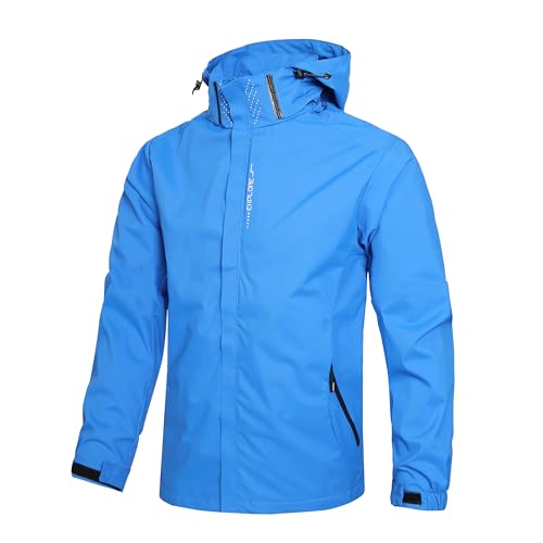 Men's Lightweight Waterproof Rain Jacket,Shell Hooded Outdoor Raincoat Hiking Windbreake jacket