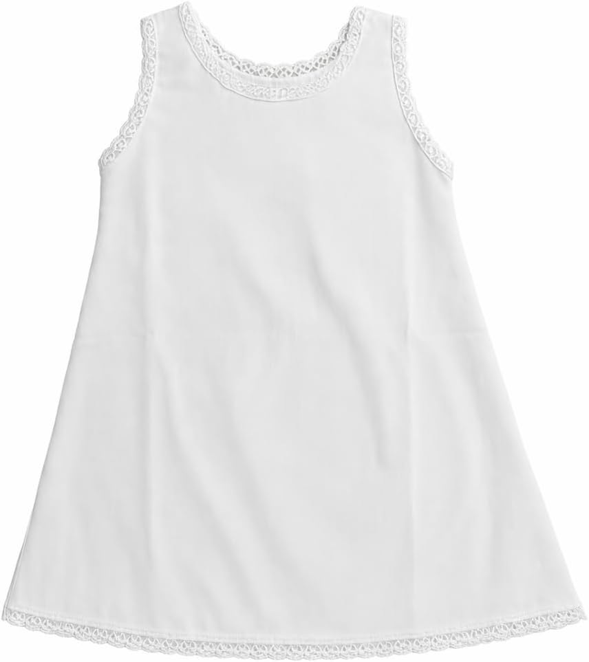 stylesilove Handmade Girls' Embroidered Night Dress White, Age 2-9