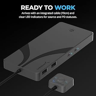 SABRENT Thunderbolt 4 KVM Switch, Peripheral Sharing with 3X Thunderbolt 4 USB C 40Gbps, 2X USB-C Charging 60W (PD 3.0) | 4X USB Type A 3.2x2 10Gbps | Supports 4K@144Hz / 8K@60Hz DSC (SB-TB4K)