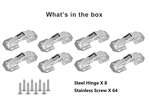 Doboga 8-Pack Hidden Hinges For Cabinet Doors Frameless, Concealed Cabinet Hinges, Flush Mount Hinges #TOP6