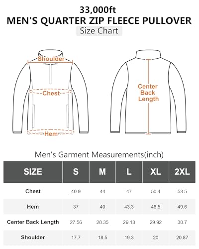33,000ft Men's Fleece Pullover Warm Half Zip Microfleece Jacket Lightweight Outdoor Sweatshirt Thermal Top with 2 Pockets for Autumn Winter, Hiking, Work, Red L - Image 5