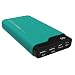 Produktbild RealPower PB-15000C, 15.000mAh Powerbank/Externer Akku/Ladegerät, 3 x Out (2 x USB, 1 x Type-C), 2 x In (Micro-USB/Type-C), Digitales Display, für iphone, iPad, Samsung Galaxy und weitere, (Grün)