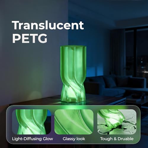 Image of Official Creality PETG 3D Printer Filament 1.75mm 1KG (2.2lbs), High Precision Strong Toughness, Odorless Better Flow Moistureproof 3D Printing Ender Filament, Translucent Green
