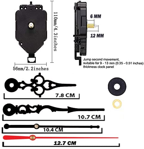 Image of TIK-TIK Pendulum Type Quartz Clock Moviment Mechanism 12 MM Ticking Motor DIY Kit (Black,red 3)