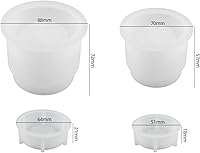 Vista 55 de 4Pcs Candle Jar Silicone Molds Set, Jars and Bottles with Lids Container Moulds, Striped Round Pot Molds for Making Uv Epoxy Plaster Concrete