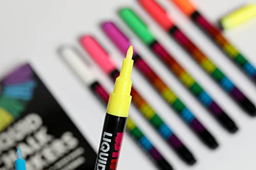 Image of Bandle B. Chalk Markers - 8 Vibrant Extra Fine Tip, Erasable, Non-Toxic, Water-Based, for Glass or Chalkboard Markers for Businesses, Restaurants - Liquid Drawing Chalk