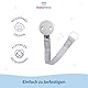 babynova Schnullerband mit Clip und Silikonring - Schnullerhalter kompatibel mit jedem Schnullern - Kinderwagen Zubehör - BPA-frei - Grau