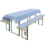 Set di 3 cuscini per panche da birra, 240 x 90 cm, imbottiti da 2 cm