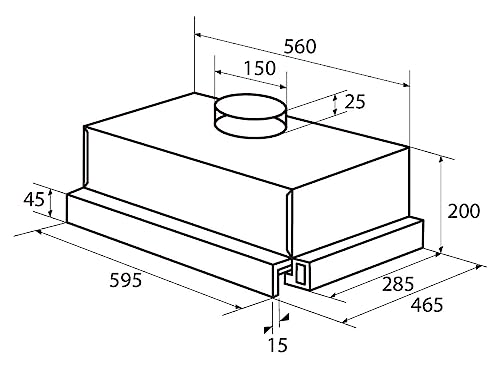 Exquisit Flachschirmhaube FSH 61-8 C | 2 Leistungsstufen | Inoxlook