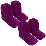 Körner-Sox 2 Paar aufheizbare Hausschuhe Gr M 36-40 Brombeere Brombeerrot knöchelhoch Körnerpantoffeln für Mikrowelle und Ofen - Mikrowellenhausschuhe Wärmepantoffeln Wärmehausschuhe Supersoft