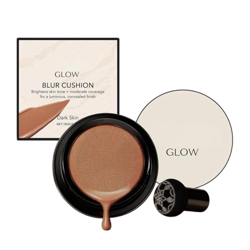 Mushroom Head Air Cushion CC Cream, Natural Finish Foundation for Older Women, Hydrating Moisture Buildable Medium Coverage Makeup, Warm Skin Tones Face Makeup Foundation (Ivory White)