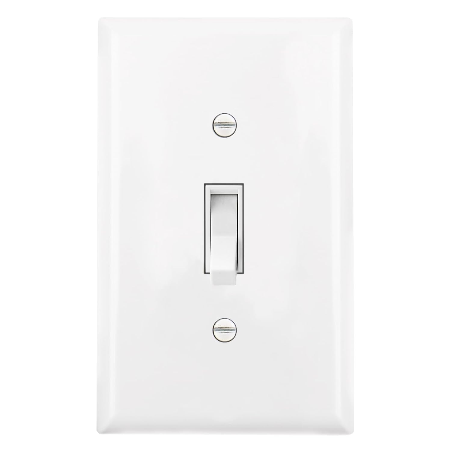 Baomain 10-Pack 15 Amp Toggle Light Switch with Wall Plate, 3-Way, Residential/Commercial Grade, On/Off Switch, Glossy White, UL Certified