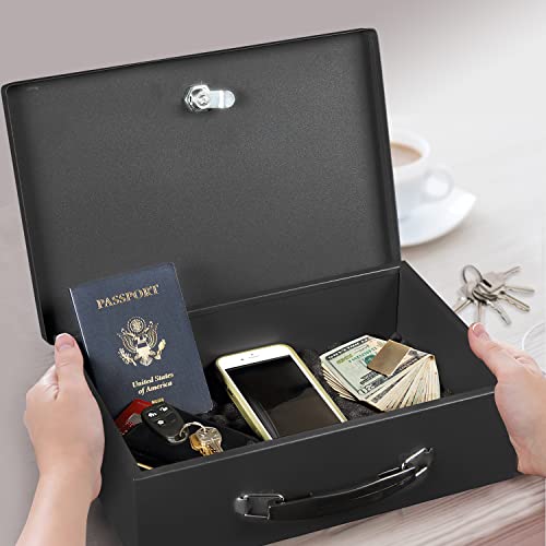 Honeywell 5L Fire Resistant Steel Security Box with 2 Keys Black, 8.7x12.7x4.2 - Image 3