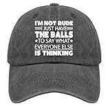 I'm Not Rude I Just Have The Balls to Say What Golf Hat Funny Trucker Hat Pigment Black Baseball Hats Gifts for