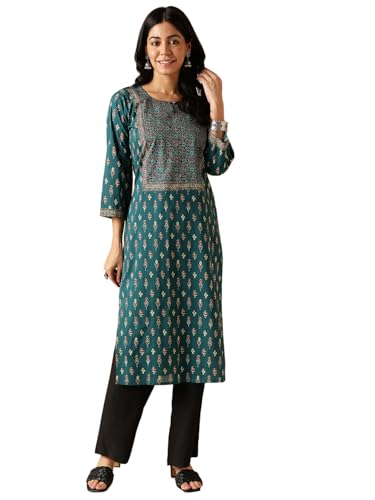 Image of Vbuyz Women's Floral Printed Straight Cotton Special wear Kurtas for Women | Cotton Kurtas for Women | A-Line Kurtas Kurtis | Designer Kurta | Kurtas for Women | Printed Kurtas