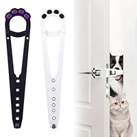 2 Stück Hundeklappe,Türverriegelung Katze Halter,Türgurt Door Latch Cat,Katzentür,Verstellbarer Katzentürriege,Cat Door,tür Offen Halter,Türstopper Katze für Hunde,lässt Katzen Rein,Hält Hunde Draußen