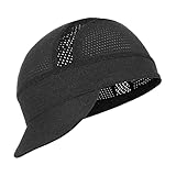 Forro de Casco Refrescante - Gorra Deportiva Mesh Absorbe Sudor | Gorro Ciclismo Transpirable con Visera Solar | Gorra Ciclismo Ligera y Plegable para Correr, Entrenamiento y Deportes Exterior (Negro)