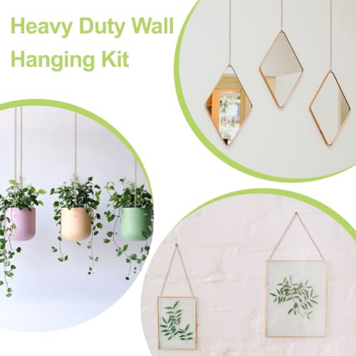 Image of Picture Hanging Kit with 8Pcs Picture Hanging Chains & 20Pcs Small Hooks, Heavy Duty Metal Display Chain for Photo Frames Artworks Mirror(Gold,50CM)