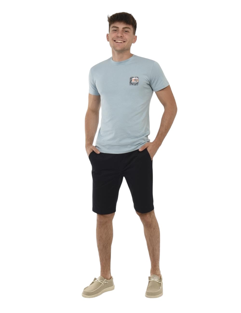 Bermudas YES ZEE de algodón elástico para hombre en corte casual 6