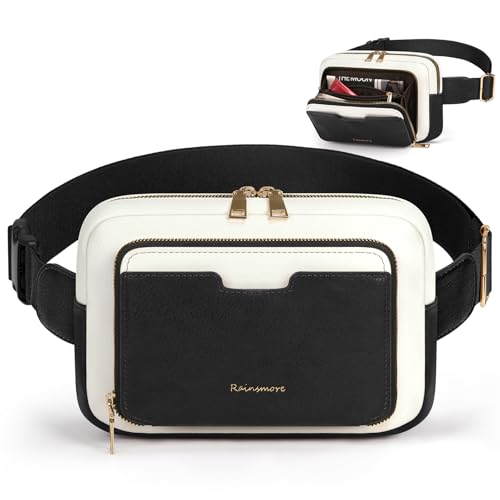RAINSMORE Umhängetasche Damen Elegant Bauchtasche Gürteltasche für Damen Verstellbare aus Leder Hüfttasche PU Wasserdicht Crossbody Bag für Arbeit Geschenke