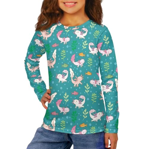 Casual T-Shirts for Girls Crewneck Soft Tee Lightweight Loose Clothing Schools Comfy Tops 3-16Years - Main Image