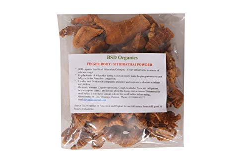 BSD Organics Clear Throat FINGER ROOT/Kulanjan/Sanna Dumparashtrakamu/SITHIRATHAI ROOT - 200 Gram