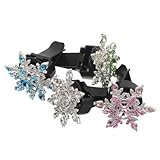 SOLUSTRE 4 Stück Schneeflocken Auto Lüftungsklips mit Glitzer-strass...
