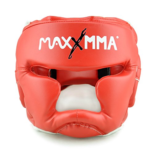 Maxxmma Full Coverage Headgear (Red) Boxing Mma Training Kickboxing Sparring Karate Taekwondo #TOP1