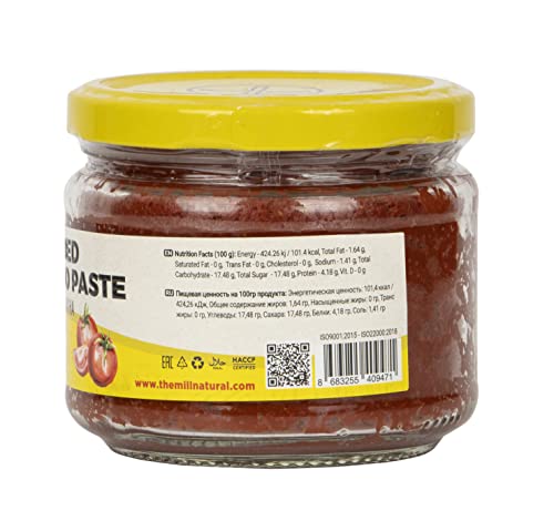 The Mill Gourmet Sundried Tomato Paste 11.29 Oz (320 G) Glass Jar - No Chemicals Added - Ideal For Cooking - Naturally Processed - A Delicious Flavour Enhancer - Pasteurised - Vegan - Single Box #TOP1