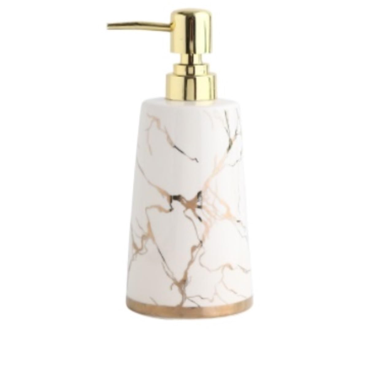 Dispenser Sapone Ricaricabile Distributore di Sapone in Ceramica con Pompa per Bagno, Ufficio, Bottiglia Liquido Decorativa Dosatore Liquido(White)