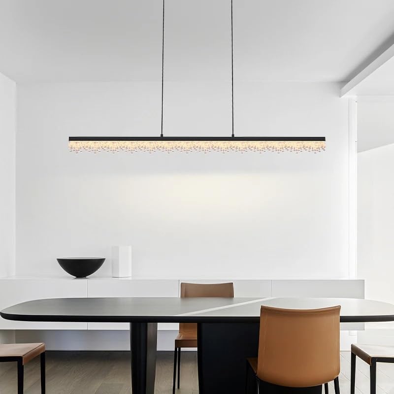 Generico Lampade a sospensione Lampadario for lampada da tavolo pranzo for isola della cucina di illuminazione for ristorante lusso semplice e moderno,Plafoniere da soffitto(L140CM,Neutral Light)