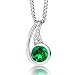 Produktbild Byjoy Damen-Kette Mit Anhänger 925 Sterling- Silber Rundschliff Grün Smaragd 45cm