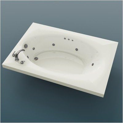 Bermuda 42 x 60 x 23" Rectangular Whirlpool Jetted Bathtub Color/Trim / Tile Flange: Biscuit / Polished Chrome / No
