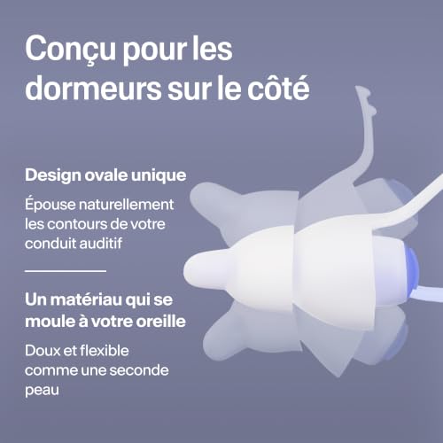 Alpine SleepDeep Bouchons d'Oreilles pour Dormir – Dormeurs sur le Côté & Ronflement – Bouchons Ultra-doux Réducteurs de Bruit – 27 dB SNR – Hypoallergéniques, Sans Silicone – 3 Paires (S, M, L) – vue 3