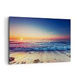 ARTTOR Cuadros Decoracion Salon mar playa ola Lienzos decorativos 120x80cm Cuadro Sobre Lienzo Moderno Dormitorio Cocina Cuadros Pared Imágenes Wall Art Prints Decor Canvas Grande XXL AA120x80-3613