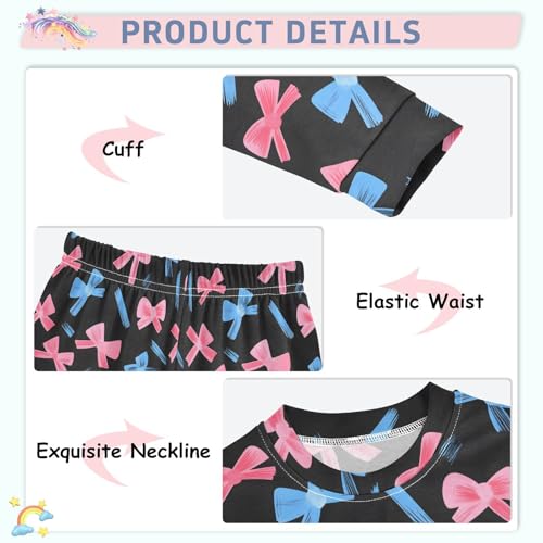 ALAZA Blue Bow Funny 2 Piece Pajama Set Long Sleeve Top and Pants Sleepwear Unisex4