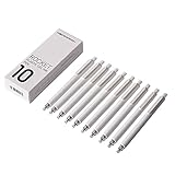 Kaco White Pens Black Ink, 0.5mm Medium Point, Smooth Writing,10pcs