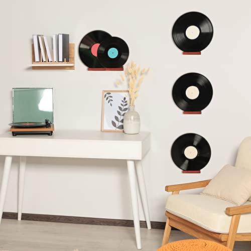 Weysat CHI-WEYSAT-335 10 Pcs Vinyl Wall Mount Wood Record Holder Wall Mount 4 Inch Album Display Shelf thumb #1